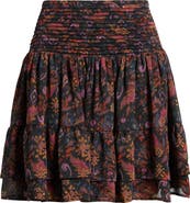 Treasure & Bond Floral Pleated Chiffon Miniskirt