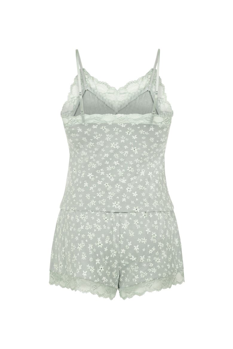 Lace Jersey Pyjama Set, Alternate, color, HKM Green