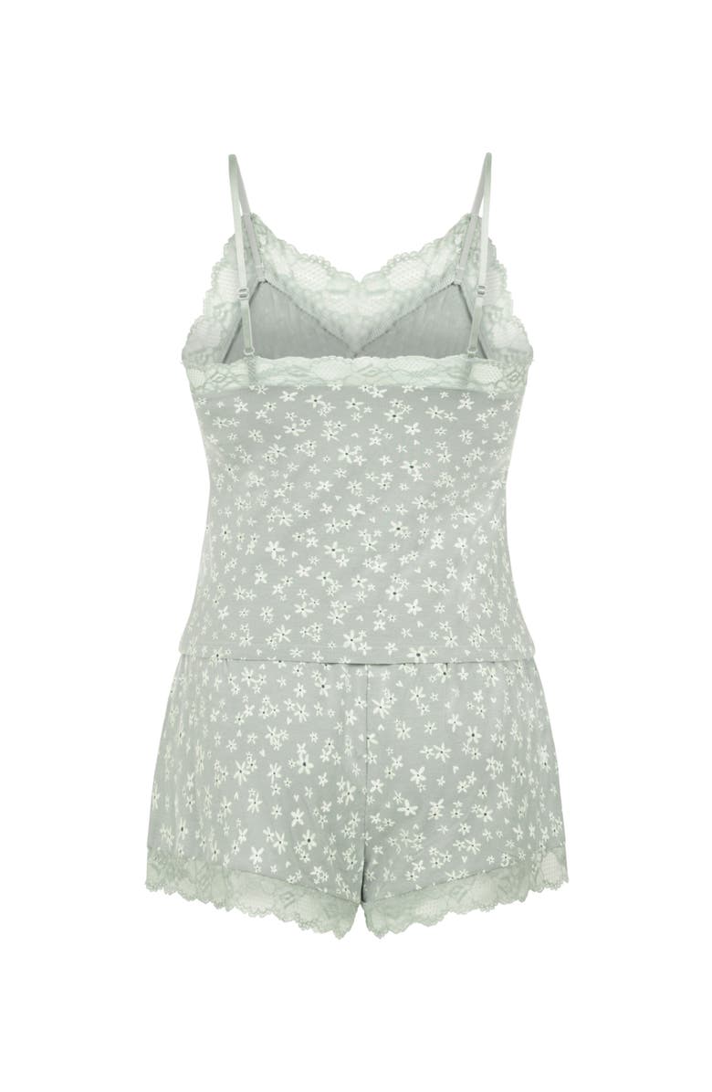 Hunkemöller Lace Jersey Pyjama Set, Alternate, color, Hkm Green