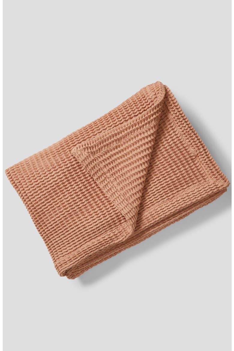 Organic Cotton Waffle Knit Throw Blanket, Alternate, color, PETAL