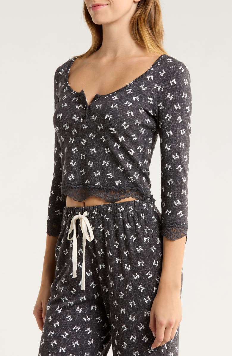 Free People Stolen Dance Pajamas, Alternate, color, Charcoal Combo