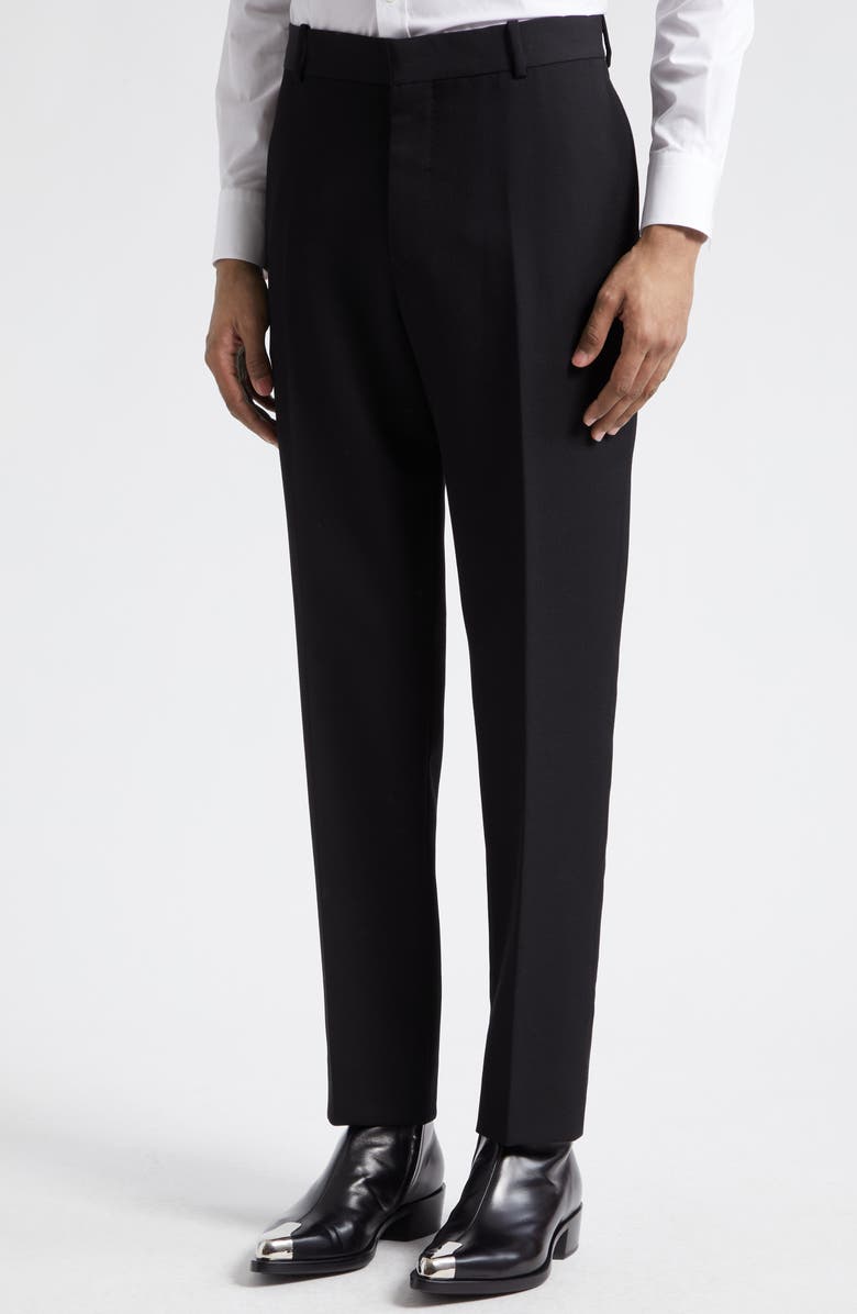 McQueen Wool Cigarette Pants, Alternate, color, Black
