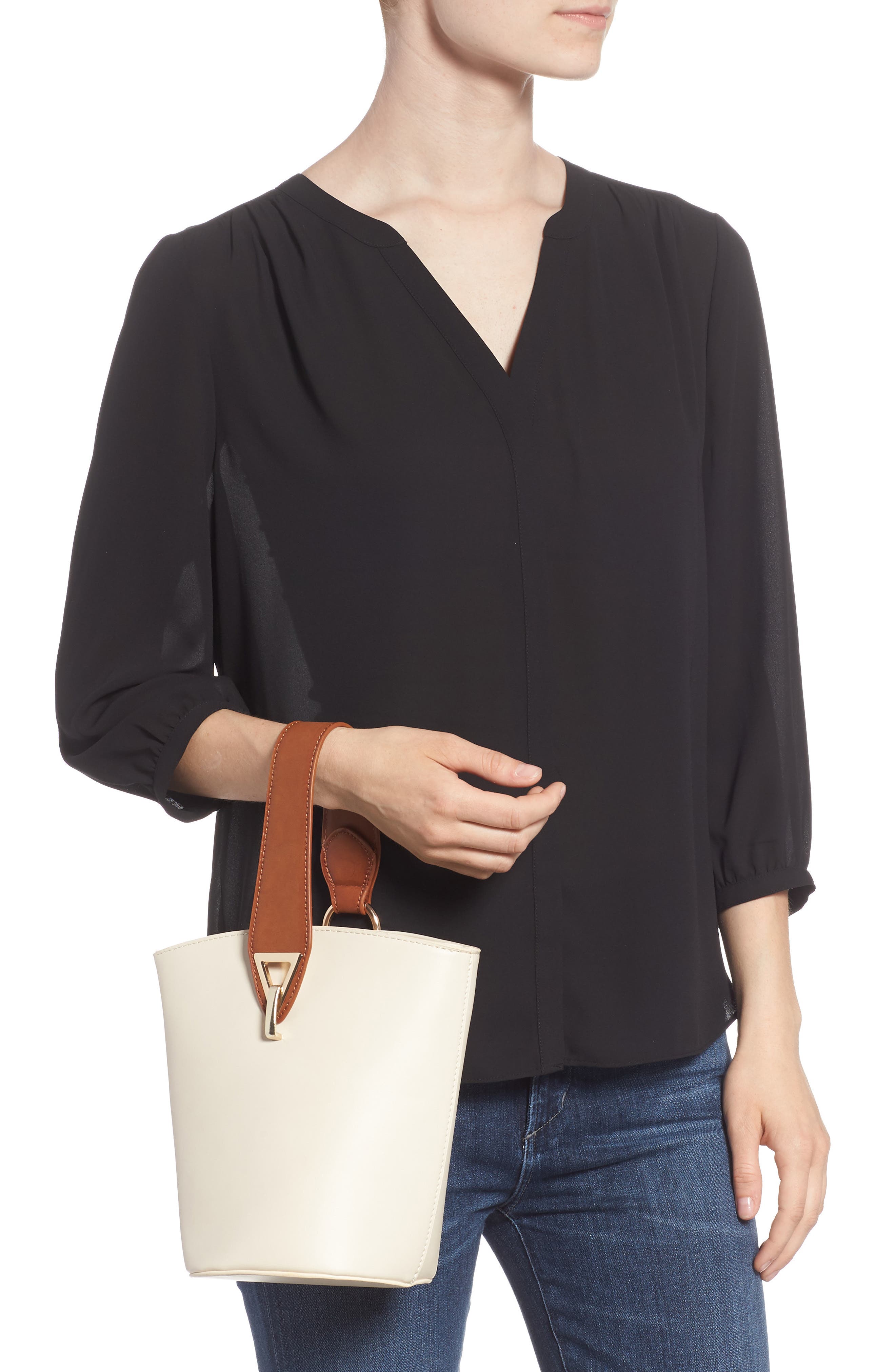 Street Level Top Handle Bucket Bag, Alternate, color, 