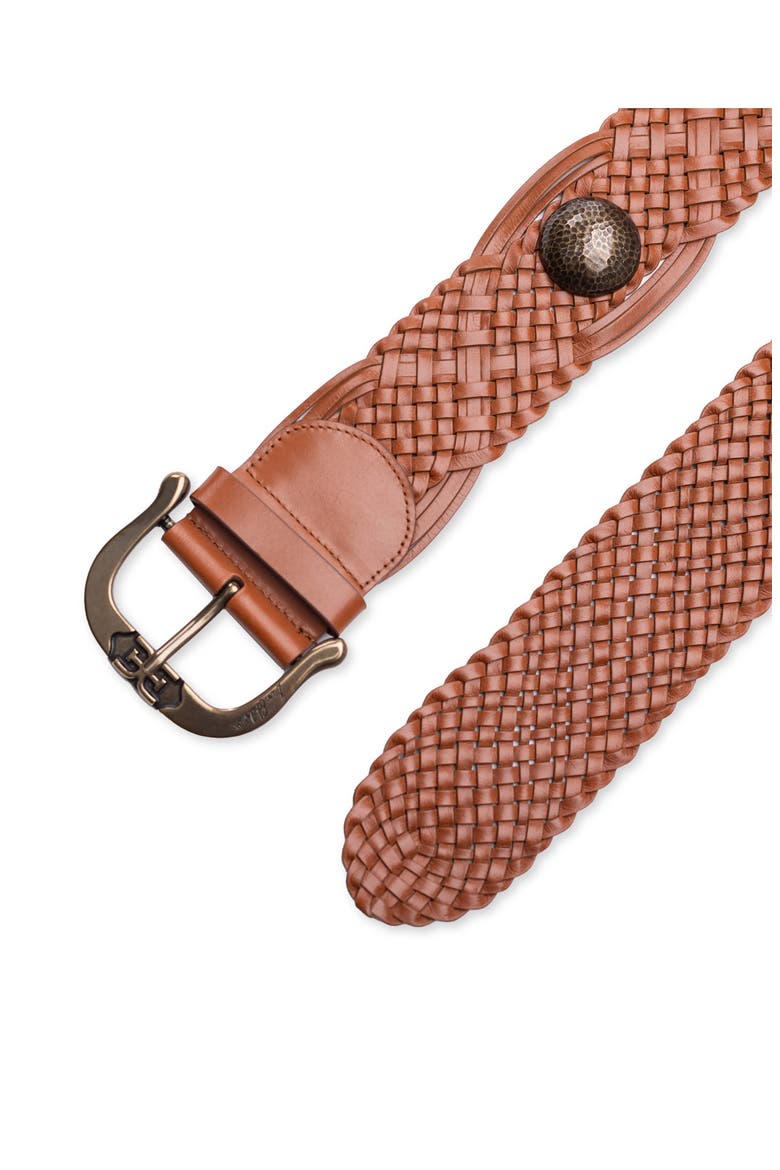 Wide Woven Leather Western Belt, Alternate, color, TAN