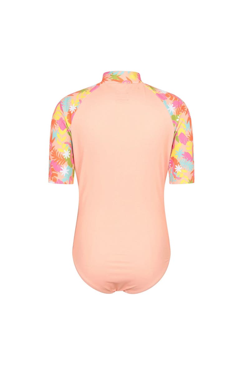 Mira Tropical Rash Guard Swimsuit, Alternate, color, Pale Pink