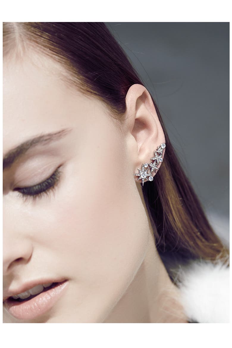 'Starry Night' Linear Stud Earrings, Alternate, color, BLACK