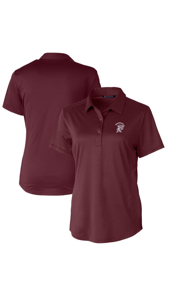 Cutter & Buck Women's Cutter & Buck Maroon Mississippi State Bulldogs Vault Prospect Textured Stretch Polo, Alternate, color, 