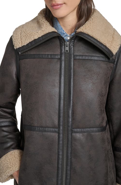 Levi's Faux Shearling Coat In Brown