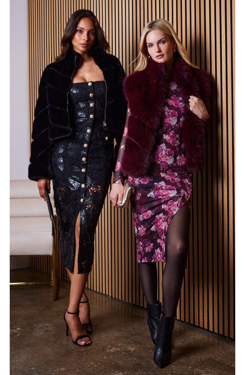 Generation Love Rosario Faux Fur Vest, Alternate, color, Red