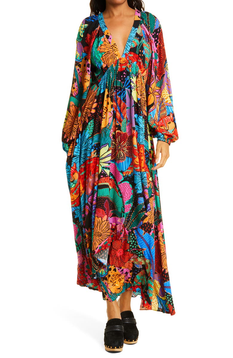 FARM Rio Long Sleeve Maxi Dress, Main, color,