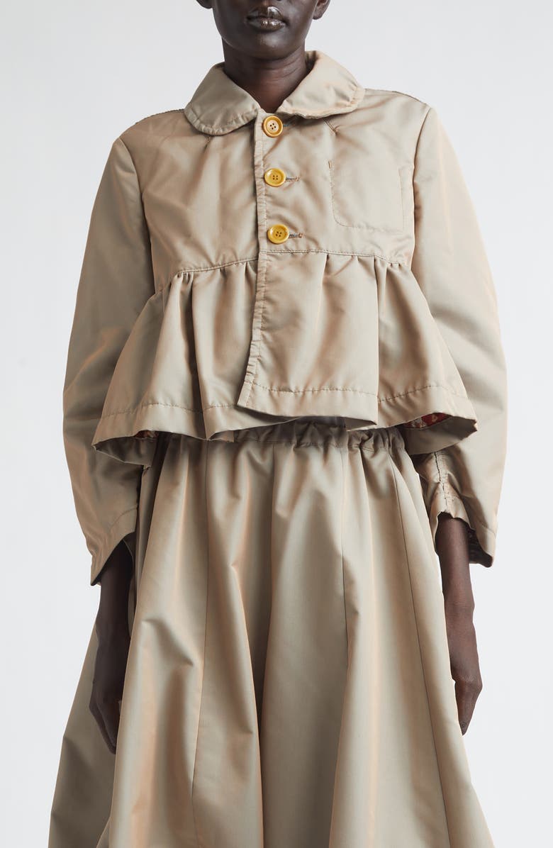 Tao Comme des Garçons Twill Peplum Jacket, Main, color, Beige X C Pattern