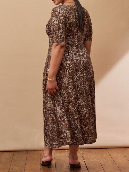 Live Unlimited Leopard Print Wrap Dress In Animal Print