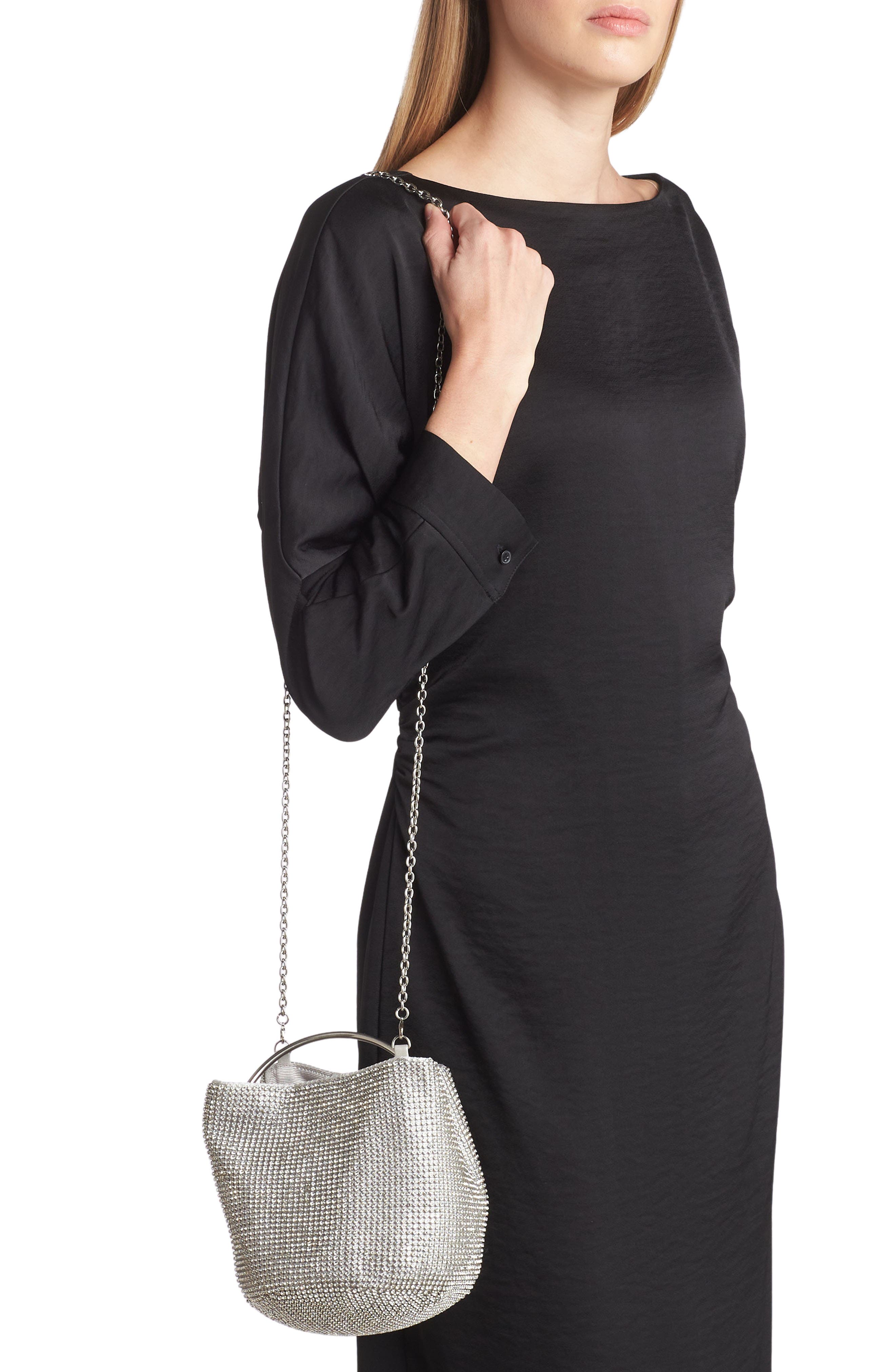 Whiting & Davis Luna Mesh Bracelet Bucket Bag, Alternate, color, 