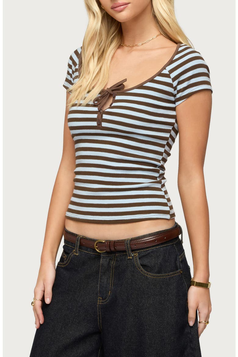 Emberly Stripe Raglan Crop Top, Alternate, color, LIGHT-BLUE