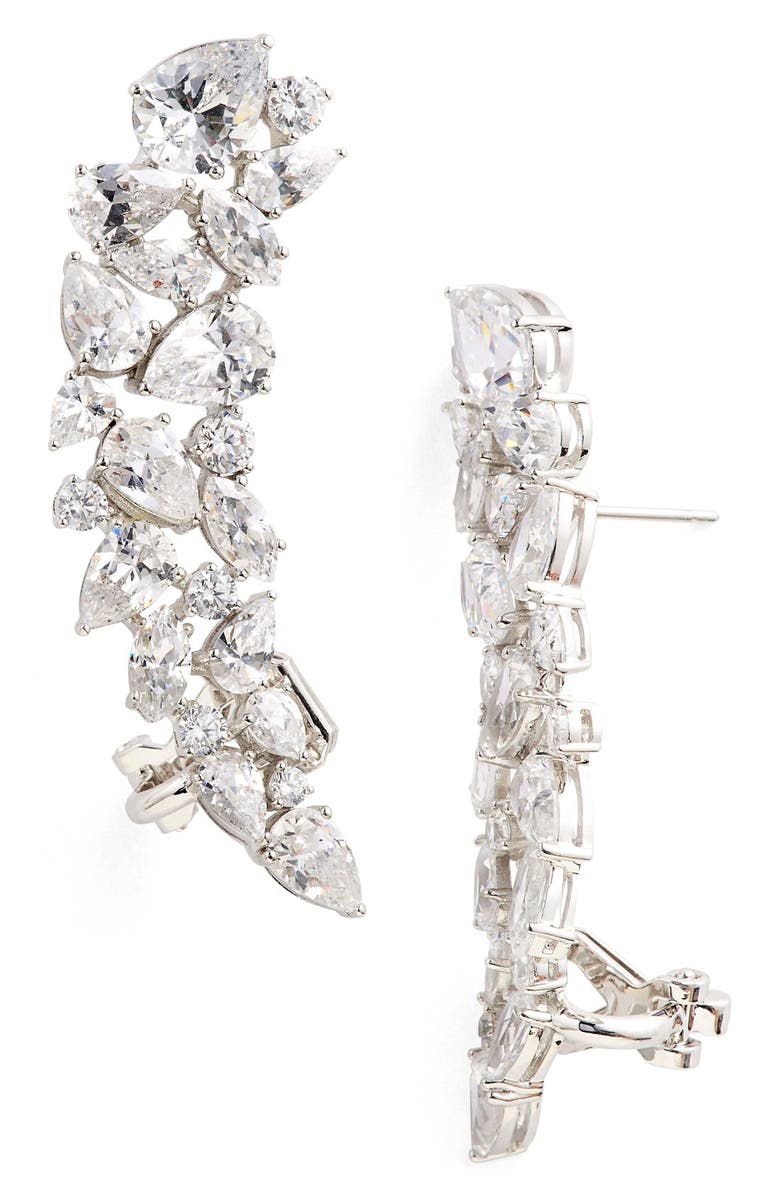 Nadri Cubic Zirconia Stud Ear Crawlers, Main, color,