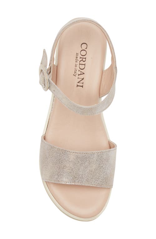 Cordani Arielle Ankle Strap Platform Wedge Sandal In Soft Gold