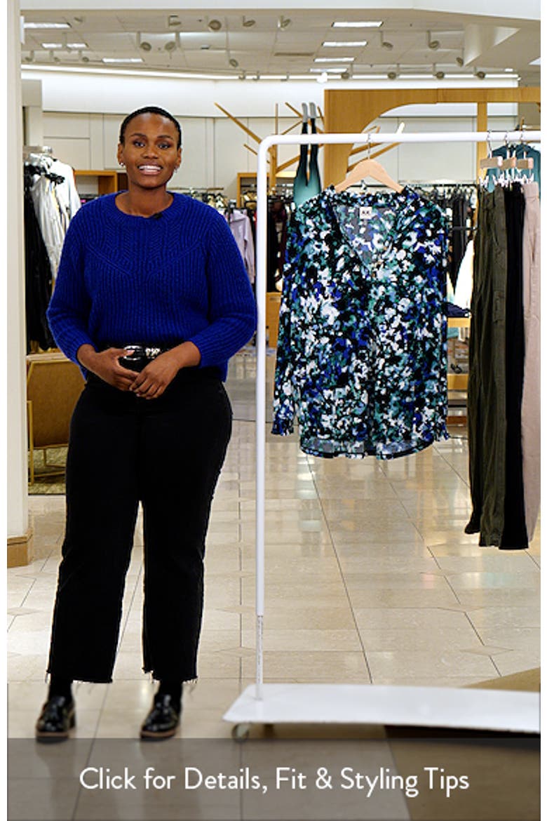 Ruffle Neck Smocked Cuff Top video