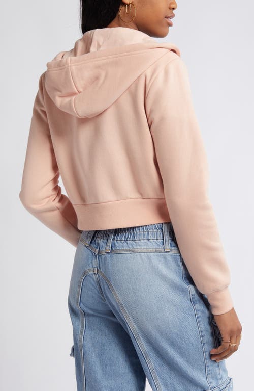Bp. Crop Cotton Blend Zip-up Hoodie In Pink Rosecloud