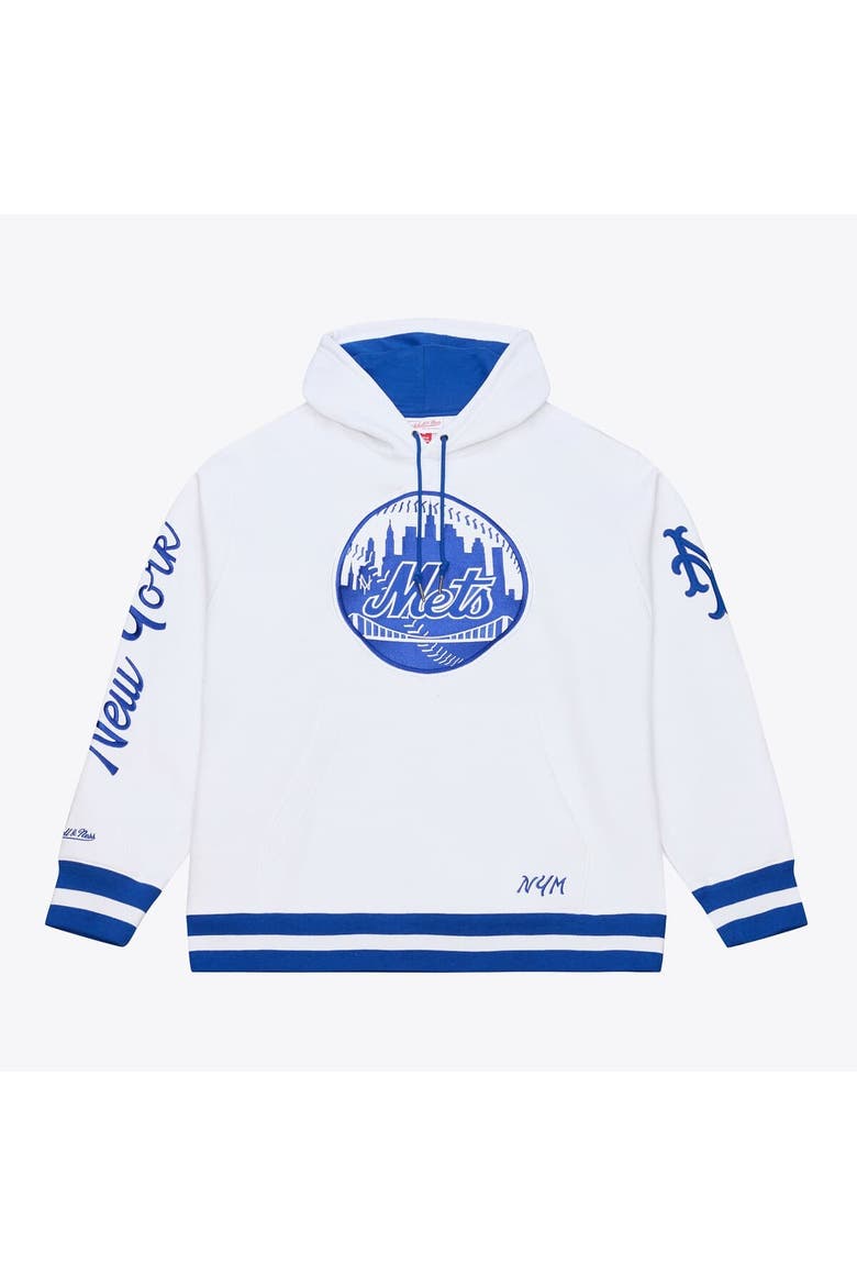 Men's Mitchell & Ness  White New York Mets Cooperstown Collection Fleece Hoodie, Main, color, White