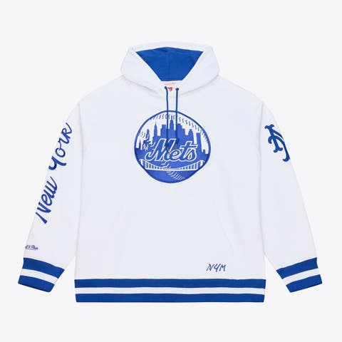 Men's Mitchell & Ness  White New York Mets Cooperstown Collection Fleece Hoodie