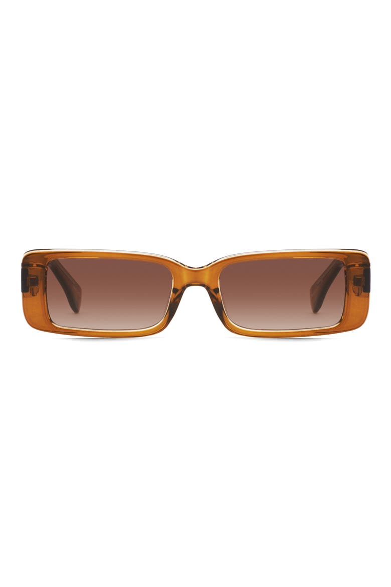Australia Art School 36mm Rectangle Sunglasses, Main, color, CARMEL / BROWN LENS