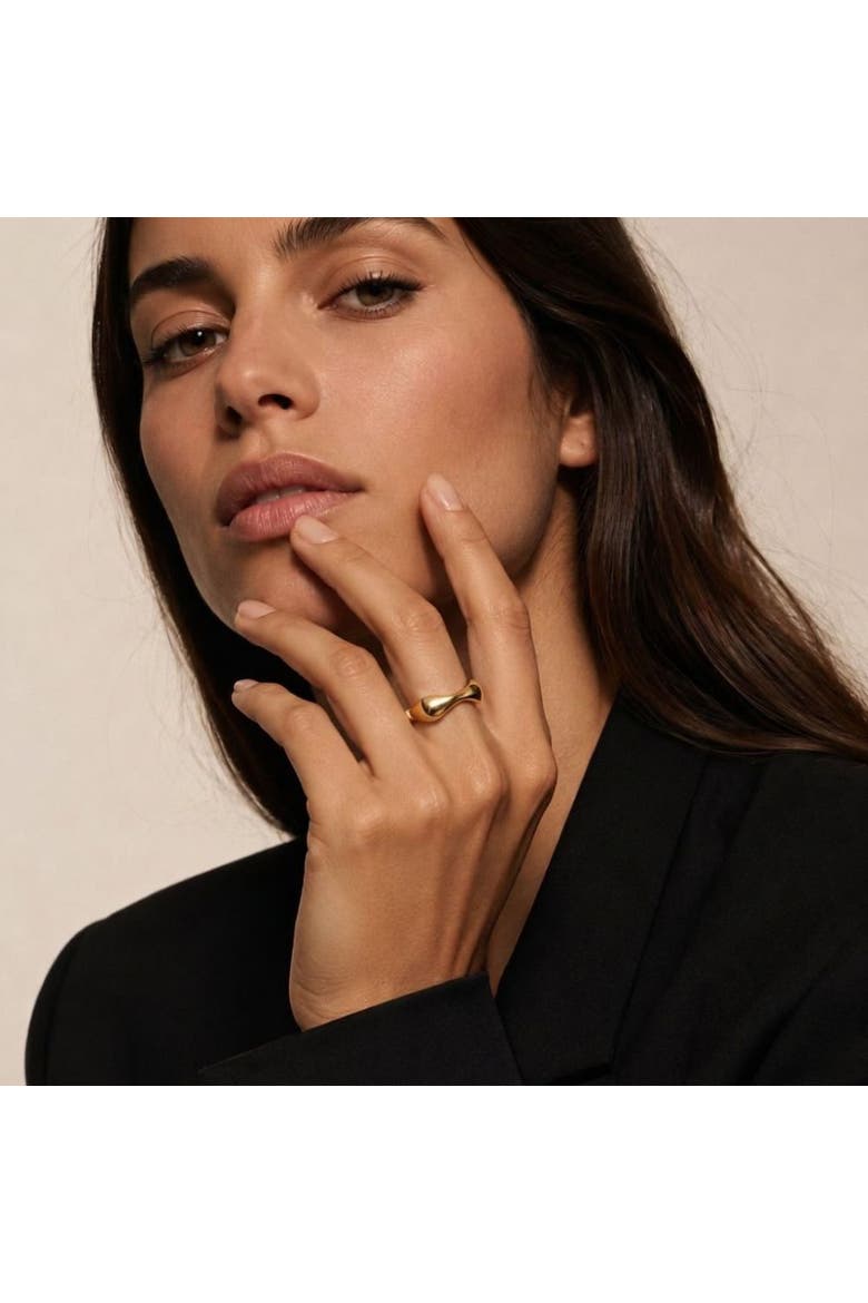 Plain Minamilist Square Stainless Steel Ring, Alternate, color, Gold