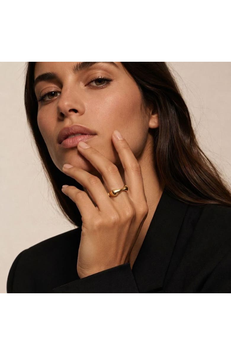 ADIBA Plain Minamilist Square Stainless Steel Ring, Alternate, color, Gold