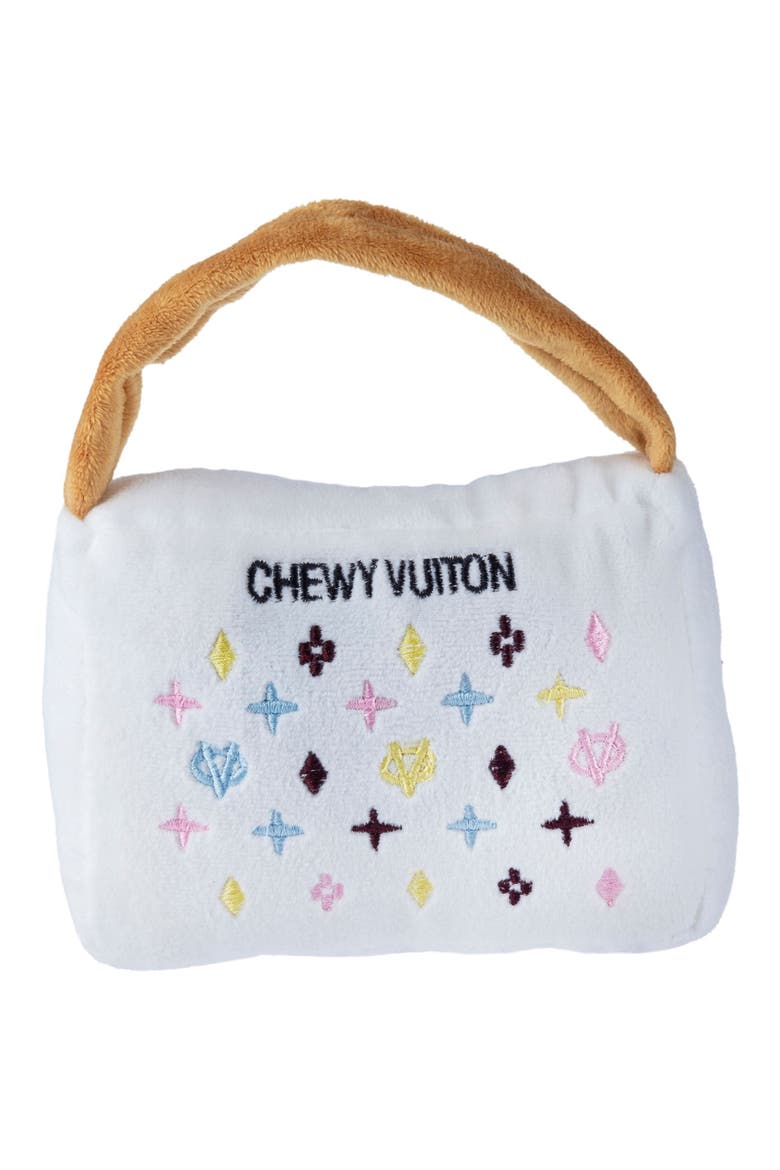 Chewy Vuiton Large Handbag Plush Dog Toy, Main, color, WHITE