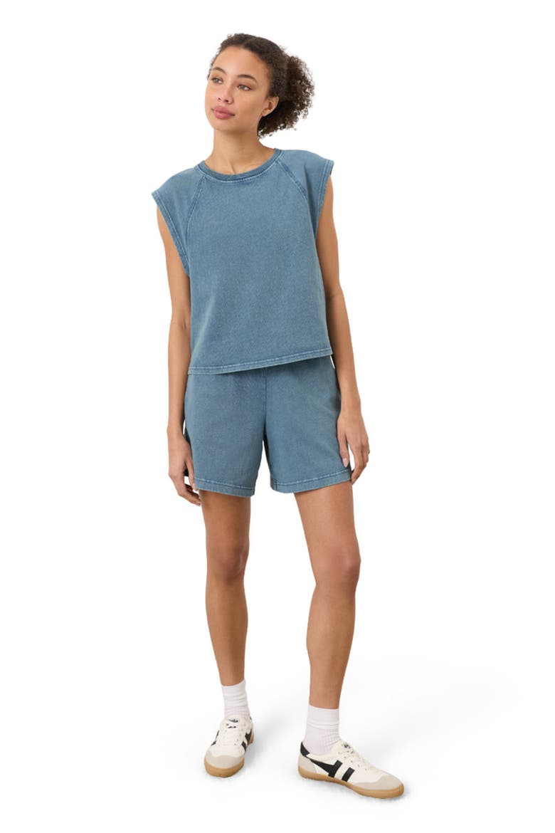 Organic Cotton Weekends Raglan Muscle Tee, Main, color, Washed Wedgewood Blue