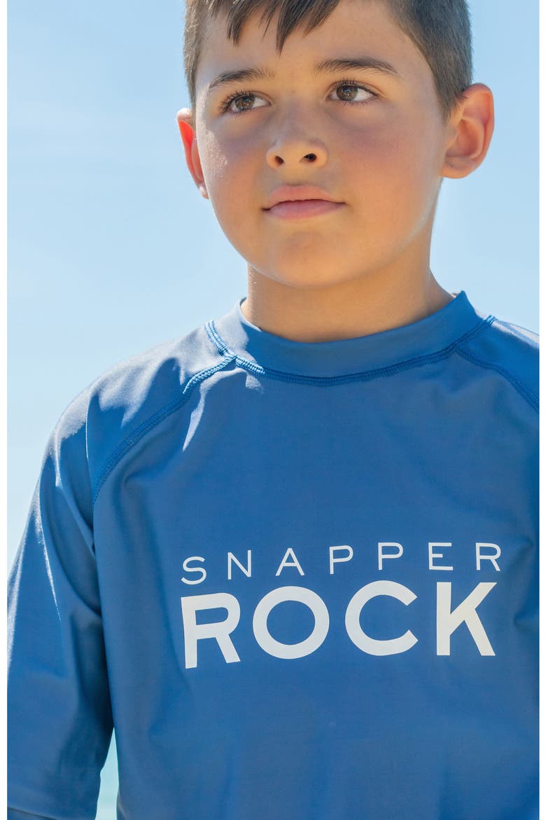 Kids' Logo Long Sleeve Rashguard Top, Alternate, color, BLUE