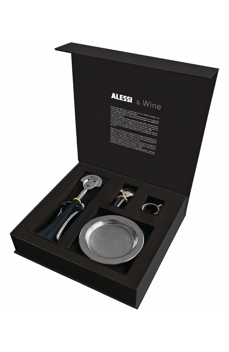 ALESSI Anna G. Wine Gift Set, Main, color, Black
