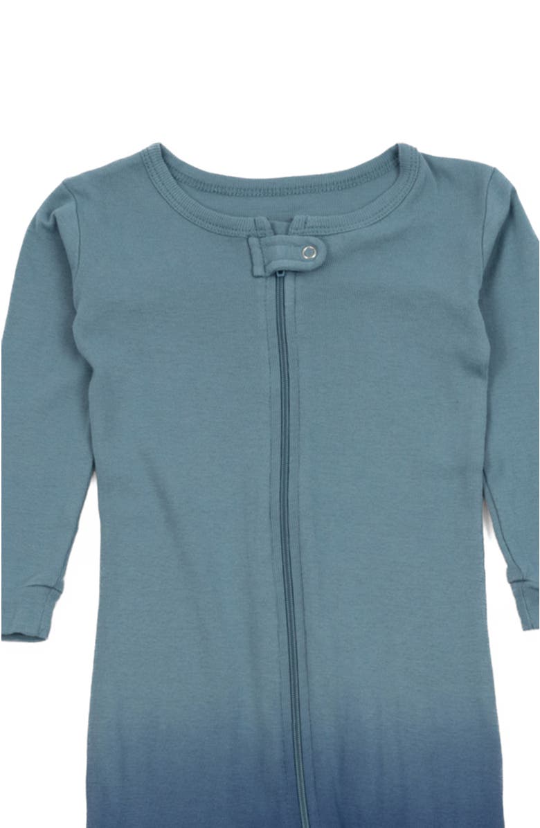 Leveret Kids Footed Tie Dye Cotton Matching Family Pajamas, Alternate, color, Tie Dye Blue