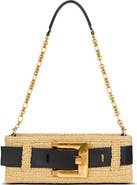 Balmain Anthem clutch bag in smooth leather and crochet