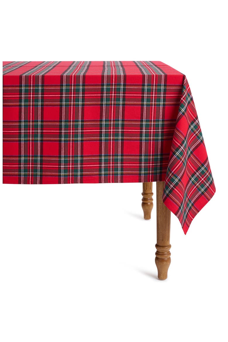 Imperial Tartan Plaid Tablecloth, Main, color, RED