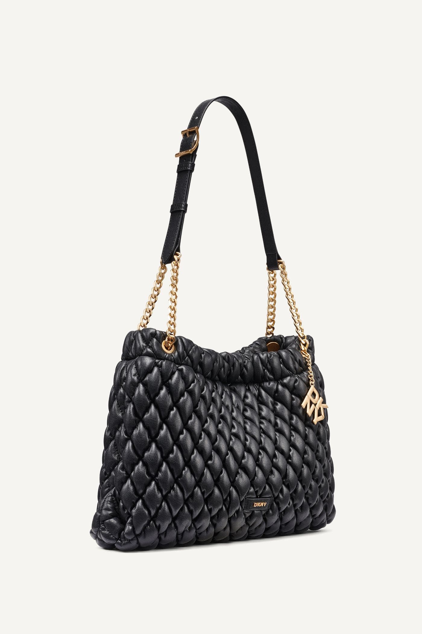 DKNY Raya Shoulder Bag, Alternate, color, Black/Gold