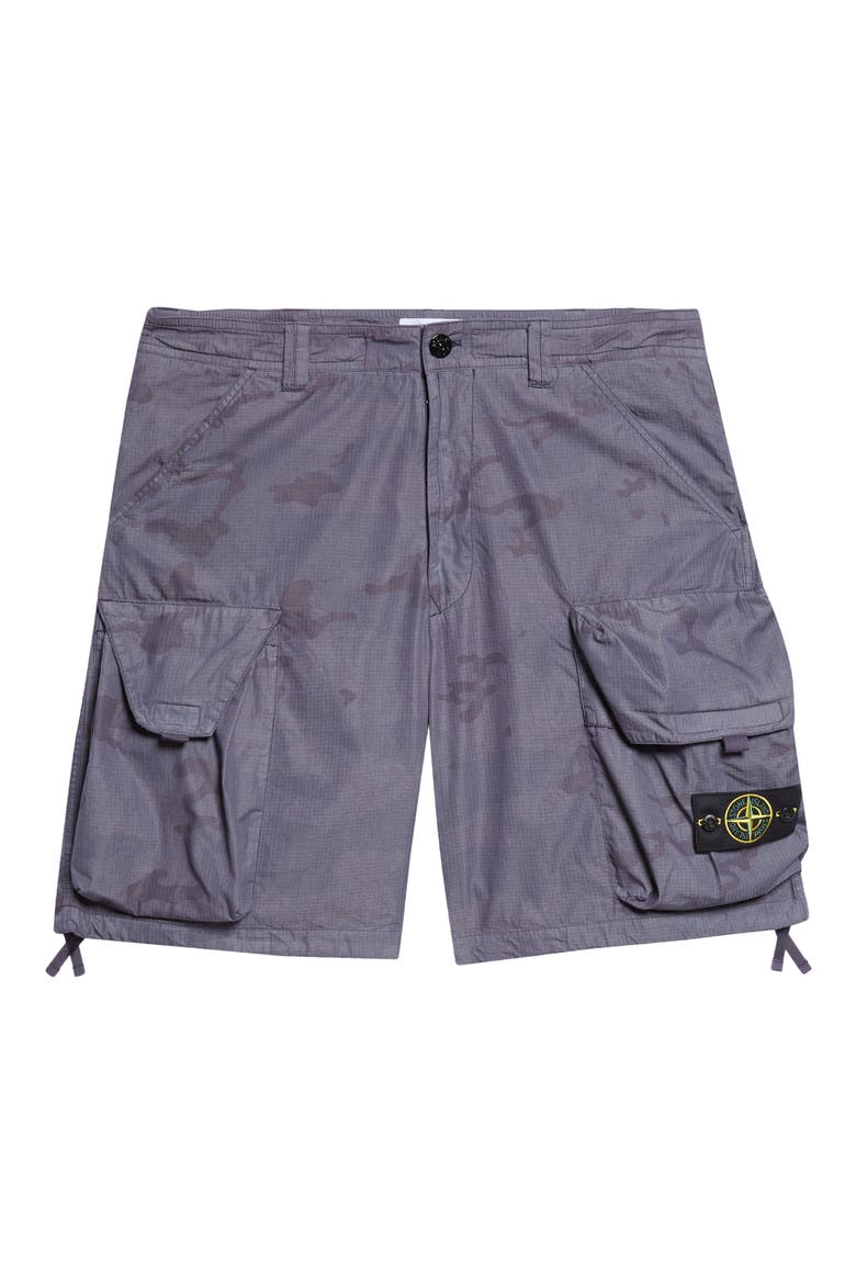 Camo Ripstop Cargo Shorts, Alternate, color, BLUE GREY