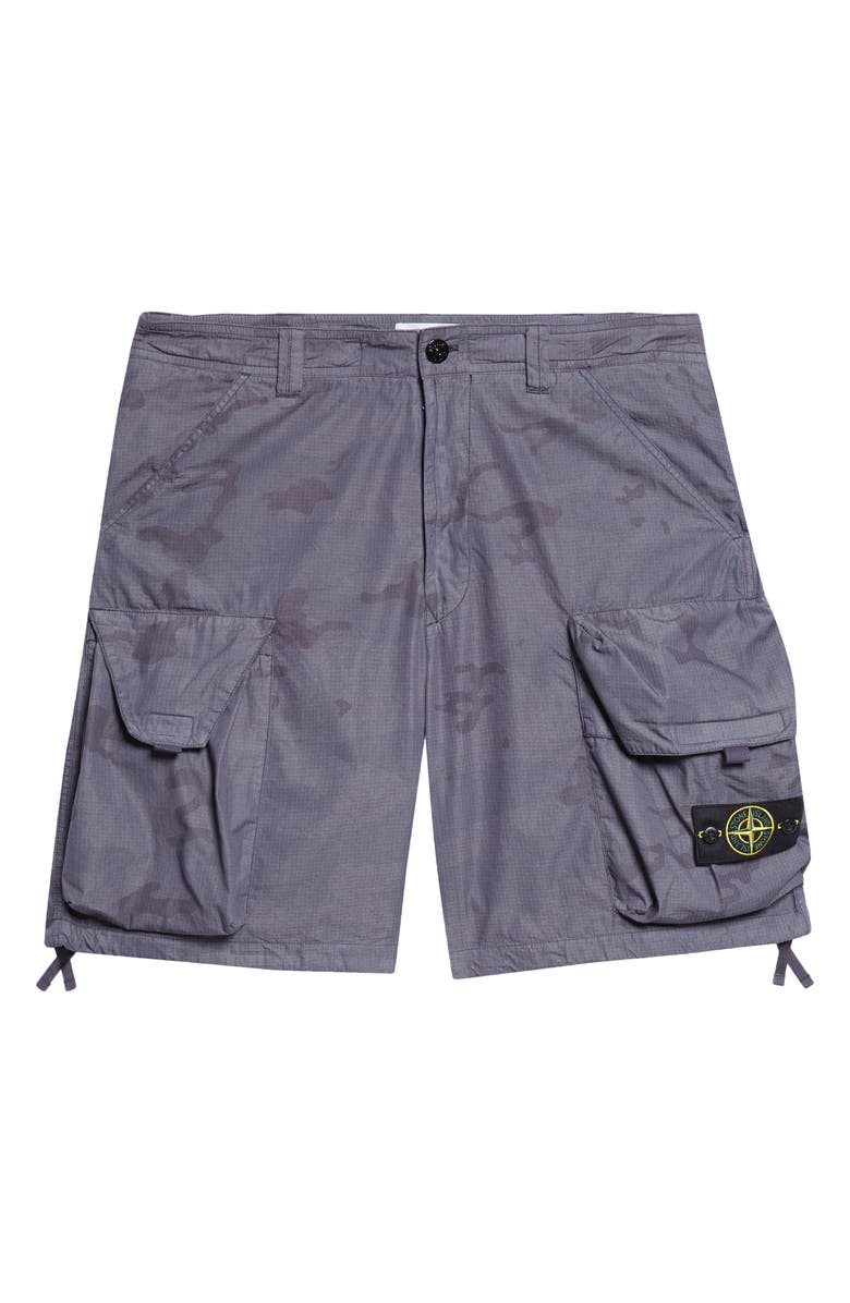Stone Island Camo Ripstop Cargo Shorts, Main, color, Blue Grey