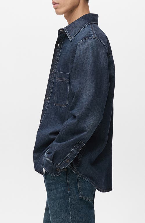 Mango Denim Overshirt In Blue
