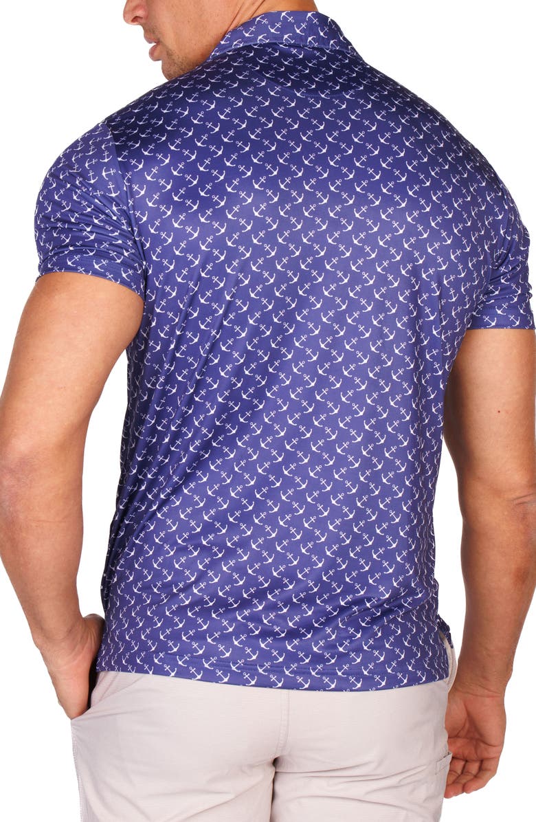 TailorByrd Sailing Anchors Performance Golf Polo, Alternate, color, Navy