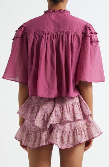 Carmen Crop Ruffle Top