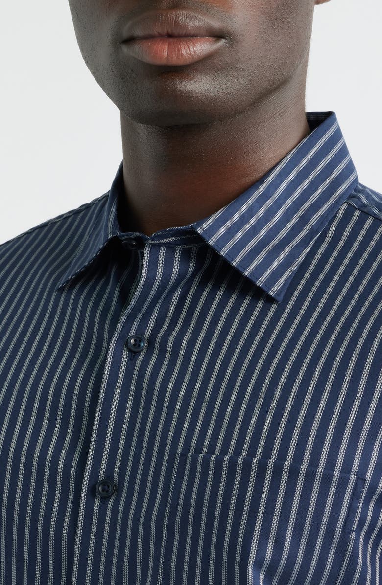 Nordstrom Lucian Stripe Stretch Button-Up Shirt, Alternate, color, Navy Lucian Stripe