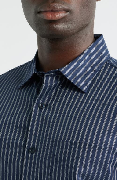 Nordstrom Lucian Stripe Stretch Button-up Shirt In Blue