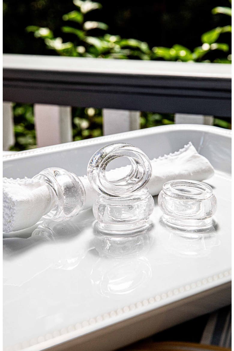 Provence Set of 4 Napkin Rings, Alternate, color, CLEAR