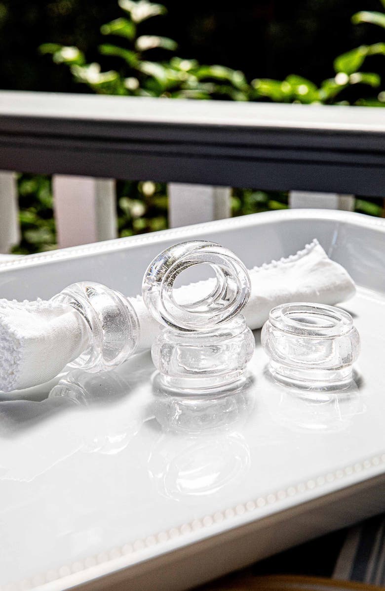 Juliska Provence Set of 4 Napkin Rings, Alternate, color, Clear