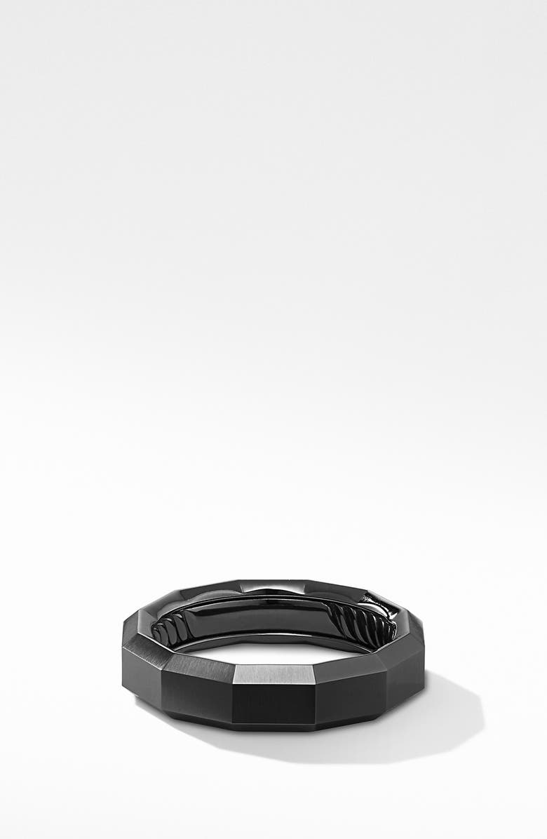 David Yurman Faceted Band Ring in Titanium, Main, color,