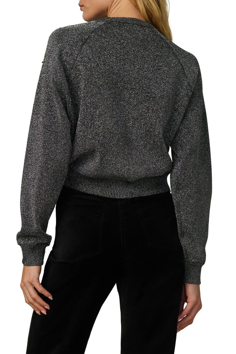 The Taylor Metallic Raglan Sweater, Alternate, color, SILVER BLACK METAL
