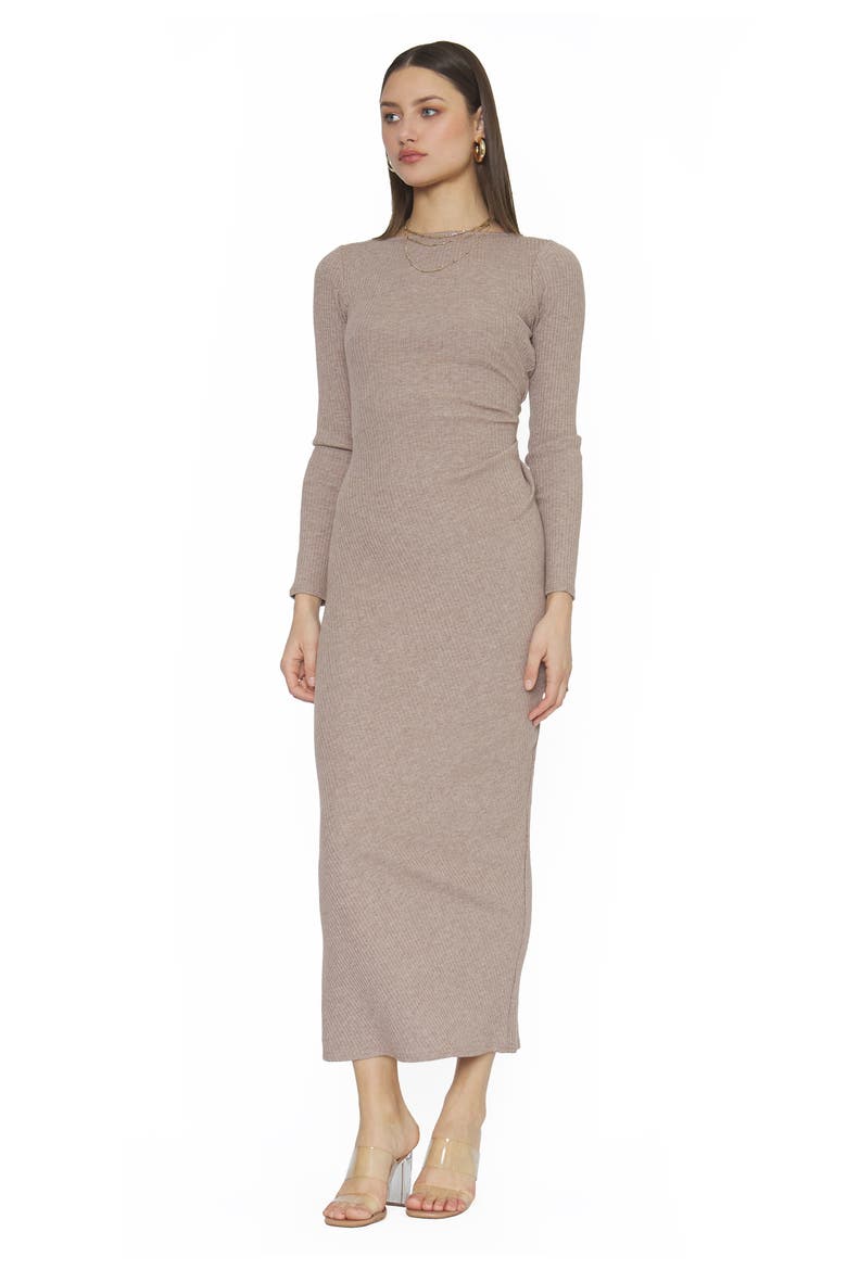Adelaine Long Sleeve Rib Dress, Alternate, color, OATMEAL