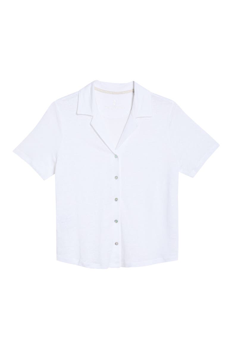 Linnea Linen Camp Shirt, Alternate, color, WHITE