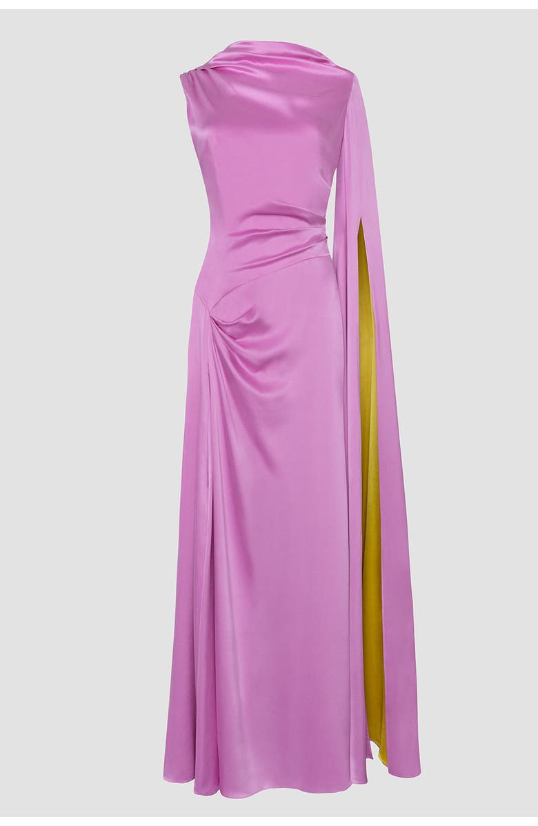 Roksanda Oma Floor Length Silk Dress, Alternate, color, Lilas/Zinnia