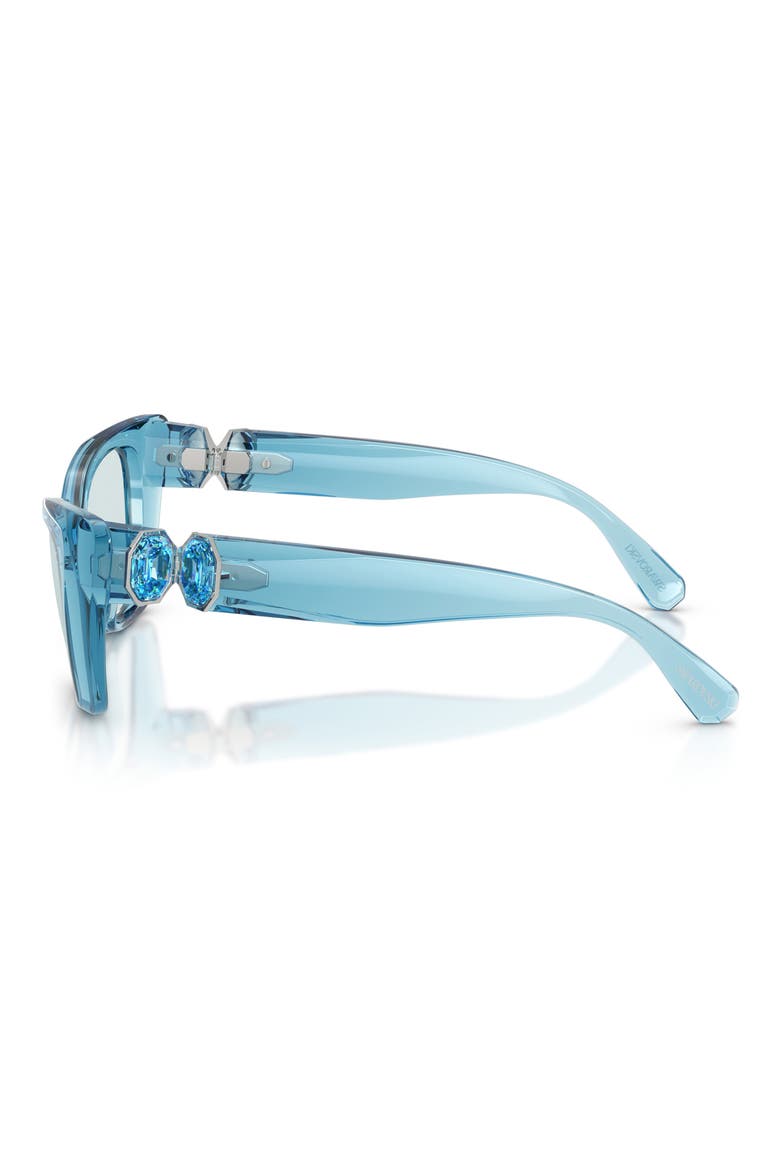54mm Cat Eye Sunglasses, Alternate, color, TRANSPARENT BLUE / PHOTO AZURE